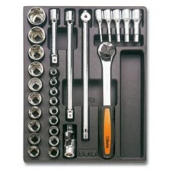 Beta Servante D'atelier Complète 024240080 T80 Jeu De Clés à Douille 29 Pièces 10 - 32 Mm