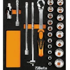 Beta Servante D'atelier Complète 024500083 M83 Jeu De Clés à Douille 24 Pièces 1/2" 10 - 32 Mm