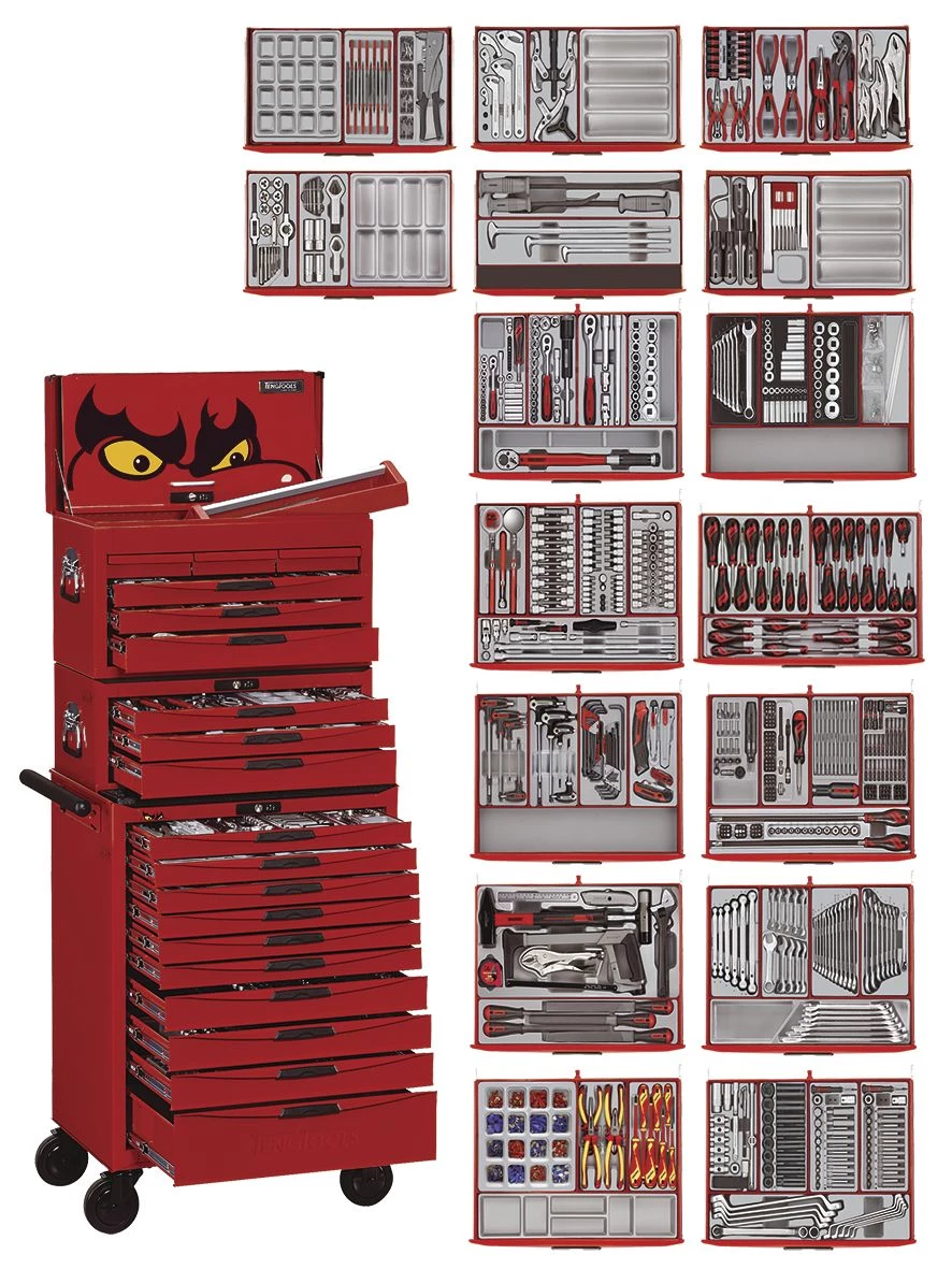 Teng Tools Servante D'atelier Complète 122390107 MEGA MASTER Kit D'outils TCMM1001NE Chariot à Outils 1001 Pièces 3 Teng Tools Servante D'atelier Complète 122390107 MEGA MASTER Kit D'outils TCMM1001NE Chariot à Outils 1001 Pièces