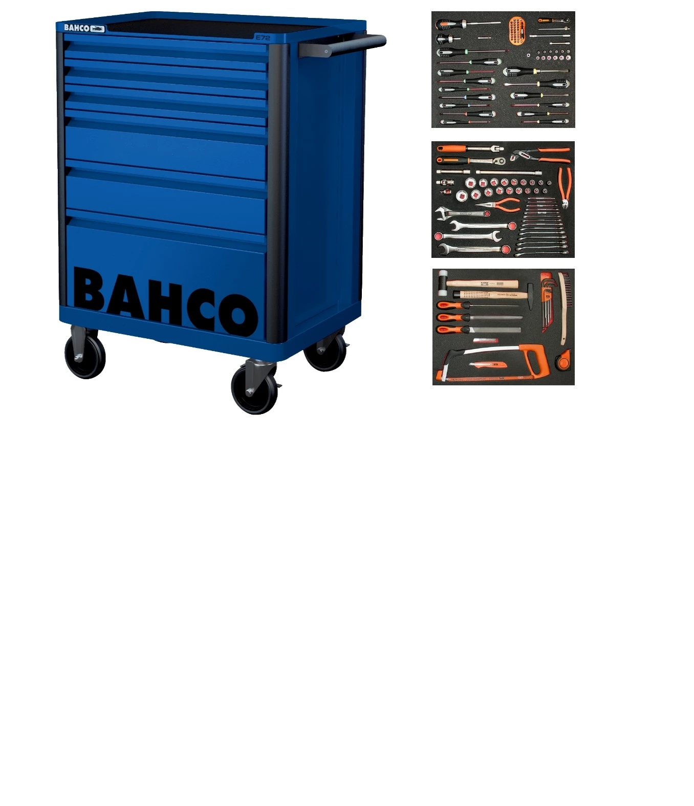Bahco Servante D'atelier Complète 1472K6BLUE-FULL3 Chariot à Outils Bleu 130 Pièces 3 Bahco Servante D'atelier Complète 1472K6BLUE-FULL3 Chariot à Outils Bleu 130 Pièces