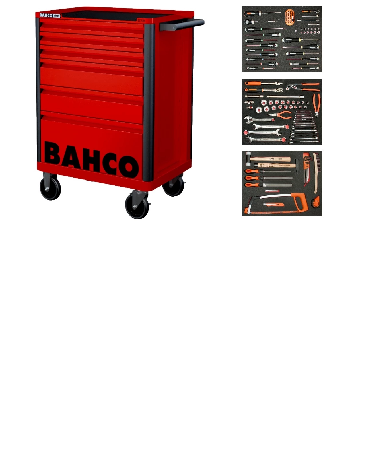 Bahco Servante D'atelier Complète 1472K6RED-FULL3 Chariot à Outils Rouge 130 Pièces 3 Bahco Servante D'atelier Complète 1472K6RED-FULL3 Chariot à Outils Rouge 130 Pièces