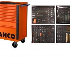 Bahco Servante D'atelier Complète 1472K7-FULL4 Chariot à Outils Orange 190 Pièces