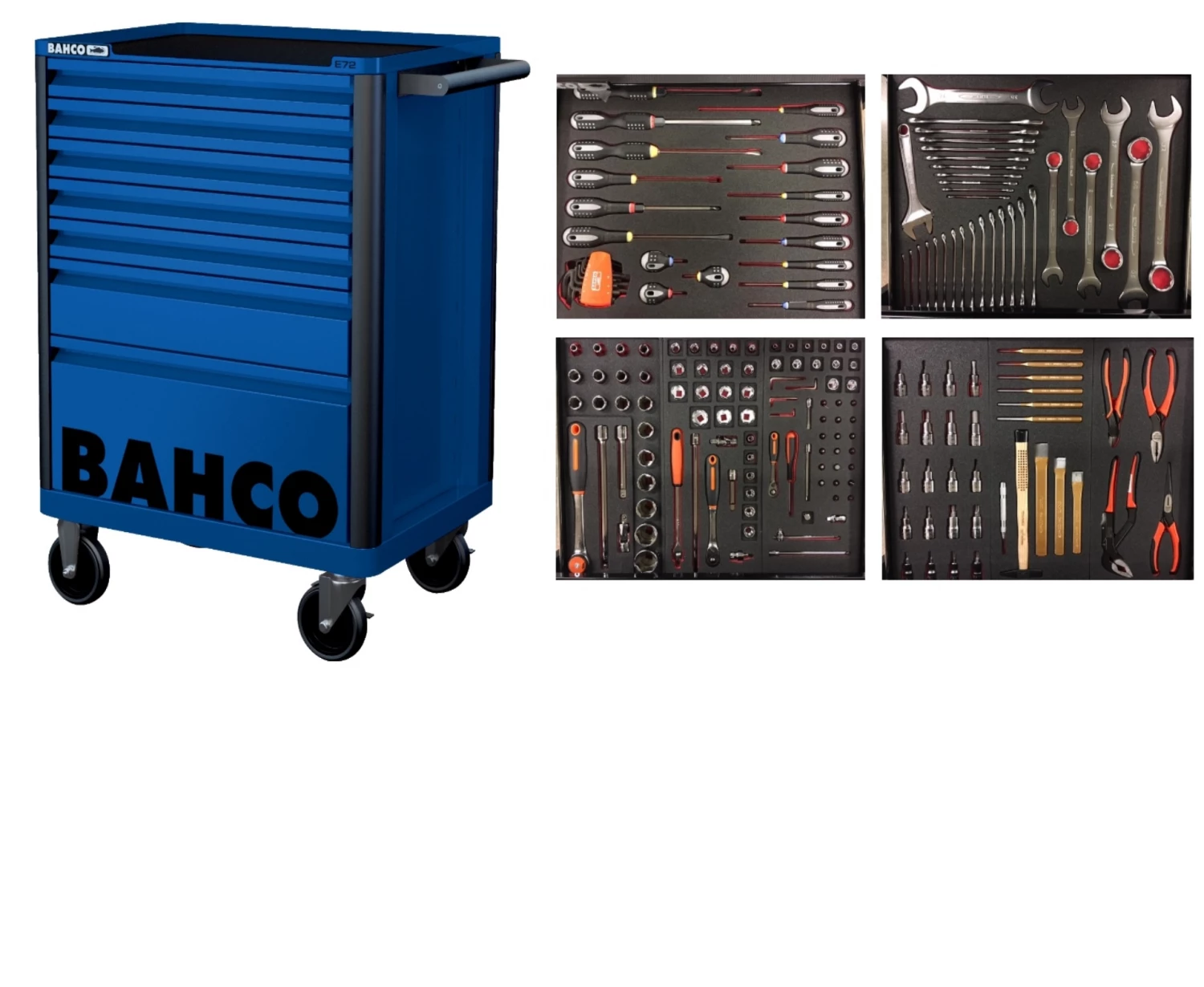 Bahco Servante D'atelier Complète 1472K7BLUE-FULL4 Chariot à Outils Bleu 190 Pièces 3 Bahco Servante D'atelier Complète 1472K7BLUE-FULL4 Chariot à Outils Bleu 190 Pièces