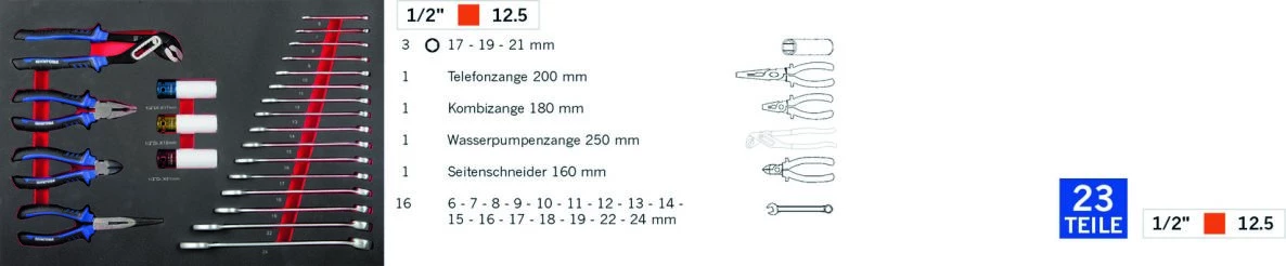 Projahn Servante D'atelier Complète 5501-291 Chariot D'atelier GALAXY Avec 7 Tiroirs, 229 Pcs. Équipement Proficraft Noir / Gris Argenté 3 Projahn Servante D'atelier Complète 5501-291 Chariot D'atelier GALAXY Avec 7 Tiroirs, 229 Pcs. Équipement Proficraft Noir / Gris Argenté
