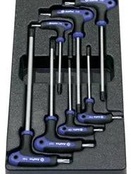 Servante D'atelier Complète AmPro - Jeu De Clés En T 7 Pièces Torx- Soft Grip