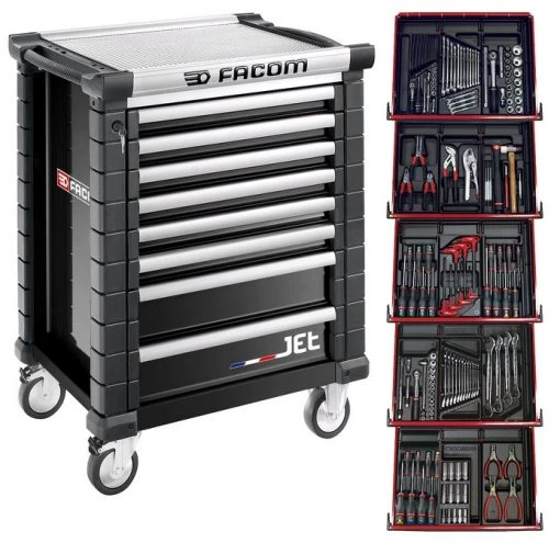 Facom Servante D'atelier Complète JETCM175GBNL Chariot à Outils Rempli De Noir -Scie à main Soldes jetcm175gbnl chariot a outils rempli de noir