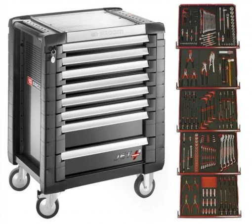 Facom Servante D'atelier Complète JETCMM175GBNL Chariot à Outils Rempli De Noir -Scie à main Soldes jetcmm175gbnl chariot a outils rempli de noir