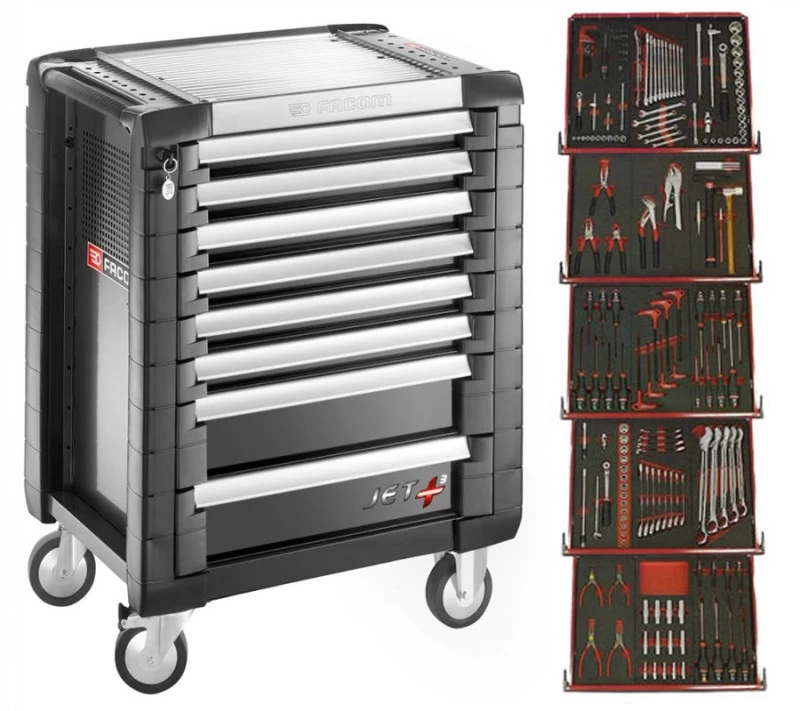 Facom Servante D'atelier Complète JETCMM175GBNL Chariot à Outils Rempli De Noir 3 Facom Servante D'atelier Complète JETCMM175GBNL Chariot à Outils Rempli De Noir