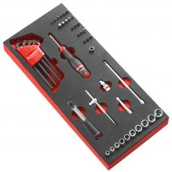 Facom Servante D'atelier Complète MODM.R161-36 Module Jeu De Douilles Métriques 1/4" 6 Faces 46 Pièces