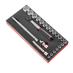 Facom Servante D'atelier Complète MODM.S161-36 Module Socket Set 12-side 1/2'' In Inches 23-Piece