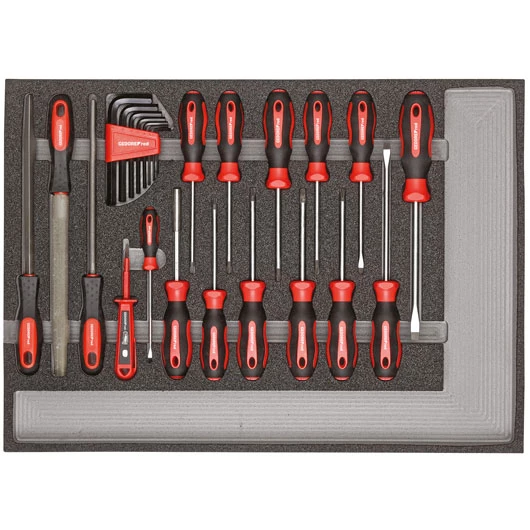 Gedore RED Servante D'atelier Complète R22350002 Jeu De Tournevis Et De Limes 26 Pièces 3301683 4 Gedore RED Servante D'atelier Complète R22350002 Jeu De Tournevis Et De Limes 26 Pièces 3301683 – Image 2